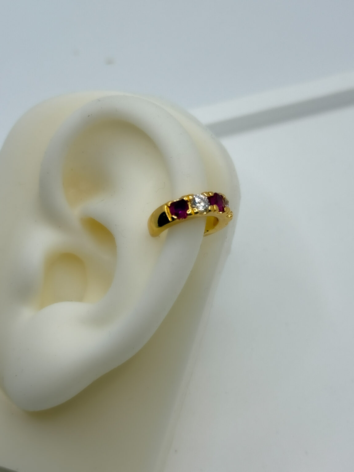 Earcuff zircón rosado-blanco......