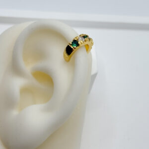 Earcuff zircón verde y blanco..... - Imagen 1