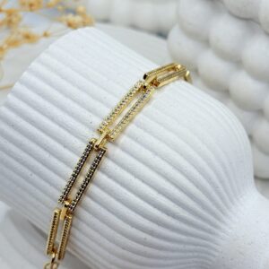 Pulsera de eslabones con zircón - Imagen 1