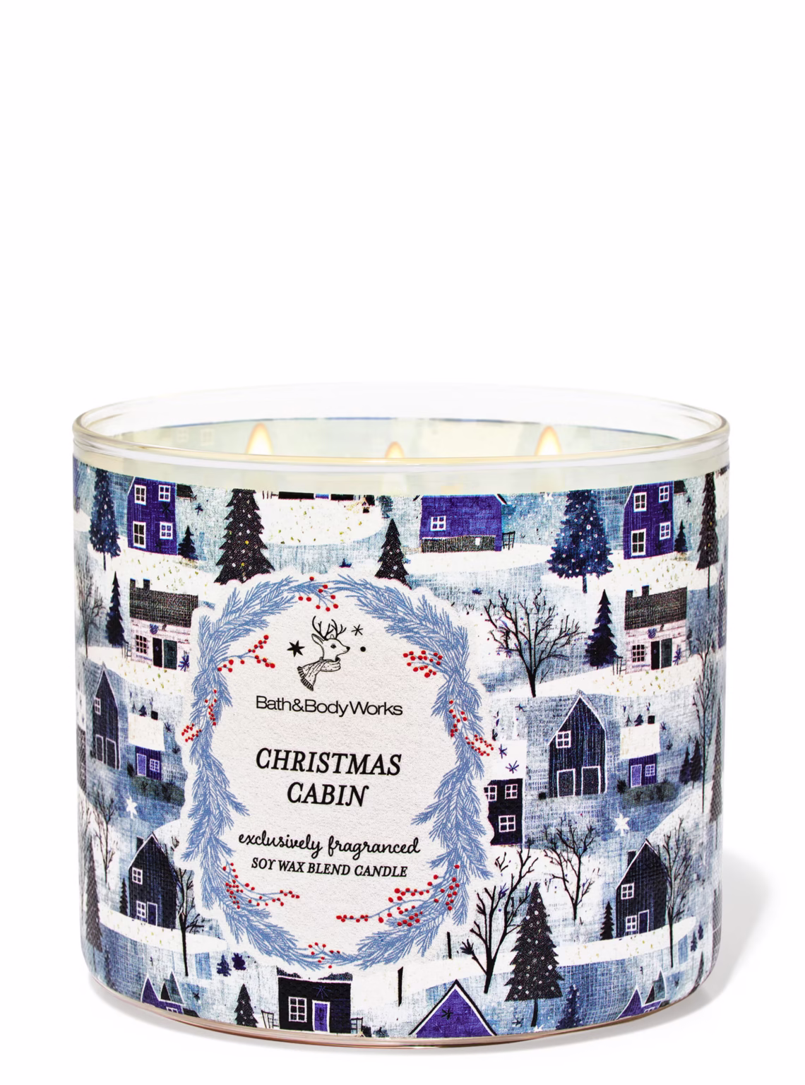 Candela de tres mechas Christmas Cabin