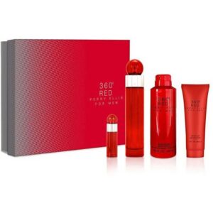 Set 360 Red 4 Pc 3.4 Oz Edt + 6.0 Oz Deo + 3.0 Oz Sg + Mini Men - Imagen 1