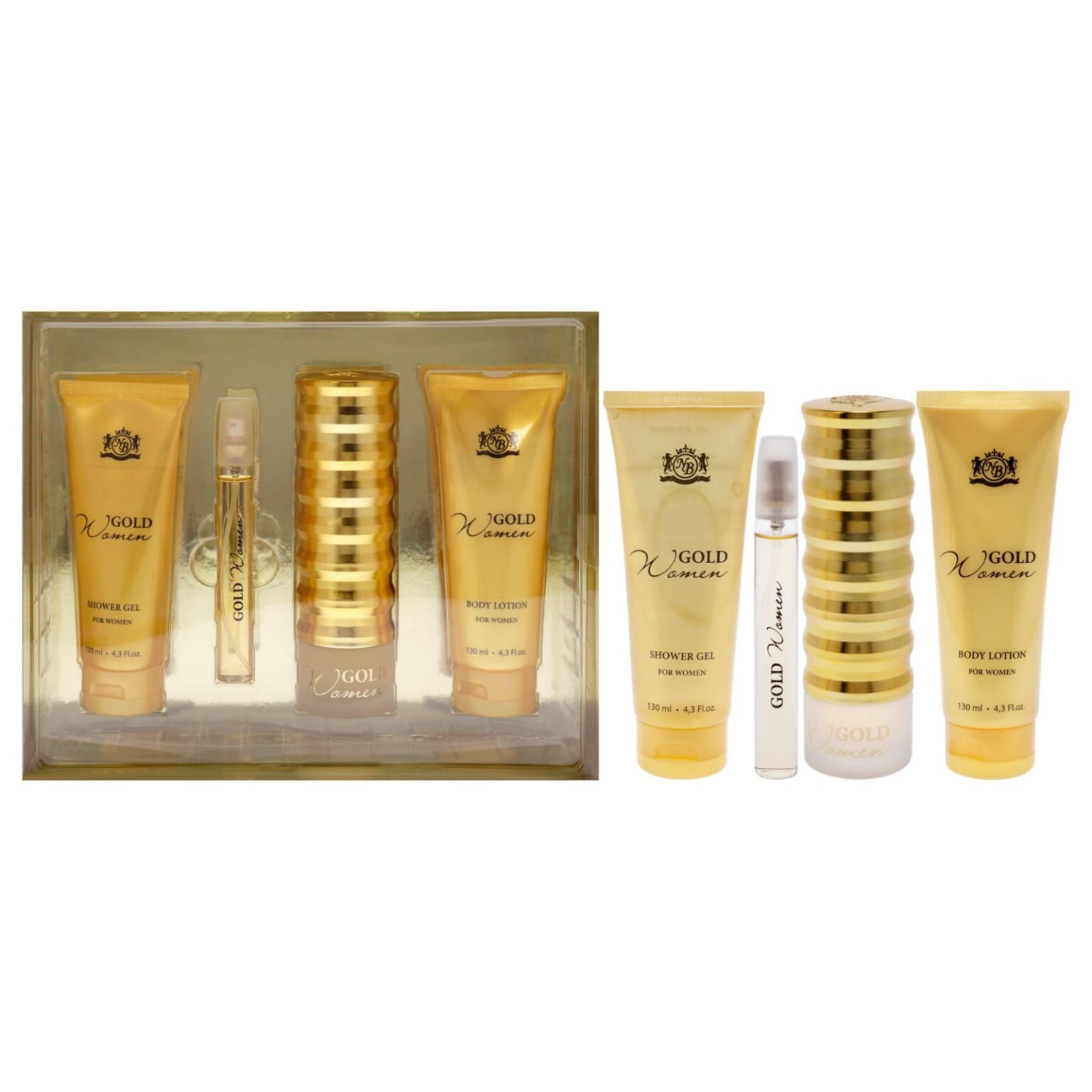 Set Gold 3.3 Oz  4.3 Oz  4.3 Oz  15 Ml Edp Women